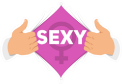 Opening Shirt Sexy Illustration Sticker