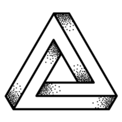 Optical Illusion Penrose Triangle Tattoo Sticker