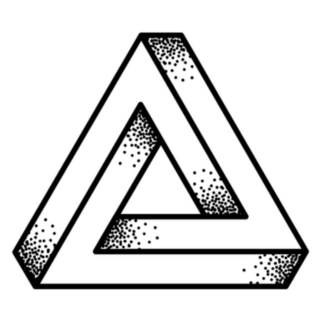 Optical Illusion Penrose Triangle Tattoo Sticker
