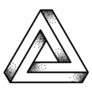 Optical Illusion Penrose Triangle Tattoo Sticker
