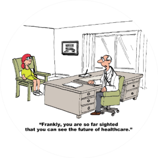 Optometrist Cartoon Farsighted Comedy Sticker