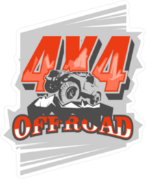 Orange 4x4 Off Road Logo Sticker