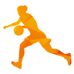 Orange Abstract Polygonal Basketball Player Sticker