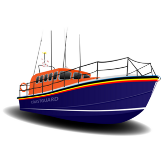 Orange And Blue Coastguard Lifeboat Sticker