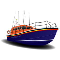 Orange And Blue Coastguard Lifeboat Sticker