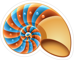 Orange and Blue Nautilus Shell Sticker