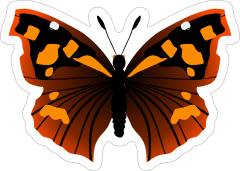 Orange and Red Butterfly Sticker