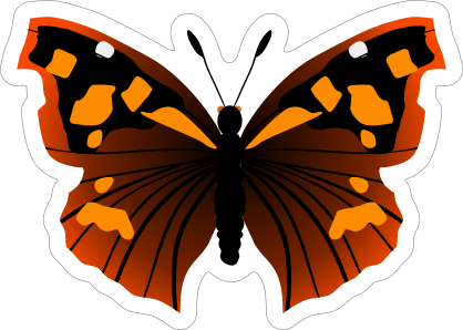 Orange and Red Butterfly Sticker