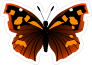 Orange and Red Butterfly Sticker