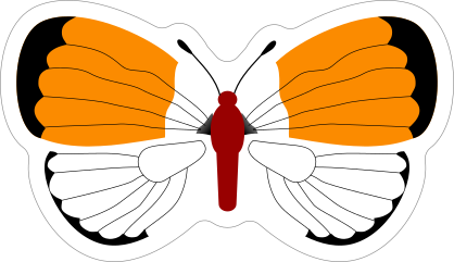 Orange and Red Butterfly Stickers and Decals
