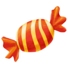 Orange And Red Candy Wrapper Sticker