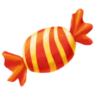 Orange And Red Candy Wrapper Sticker