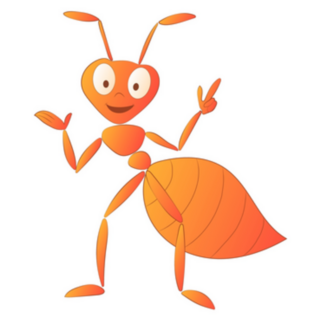 Orange Ant Paint Cartoon Sticker