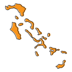 Orange Bahamas Map Sticker