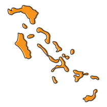 Orange Bahamas Map Sticker