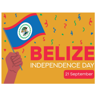 Orange Belize Independence Sticker	