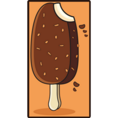 Orange Bite Ice Cream Sticker