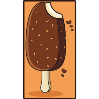 Orange Bite Ice Cream Sticker