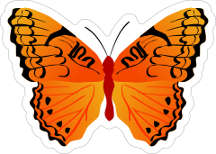 Orange Butterfly Sticker