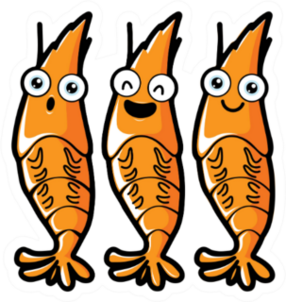 Orange Cartoon Shrimp Smile Sticker