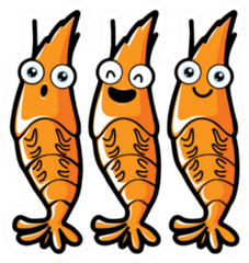 Orange Cartoon Shrimp Smile Sticker