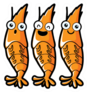 Orange Cartoon Shrimp Smile Sticker