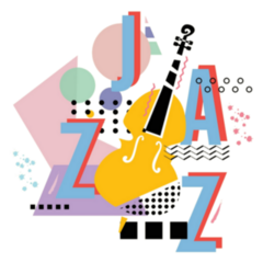 Orange Cello Jazz Music Illustration Sticker