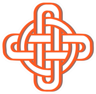 Orange Celtic Knot On White Sticker
