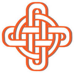Orange Celtic Knot On White Sticker