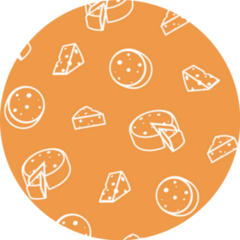 Orange Cheese Pattern Sticker