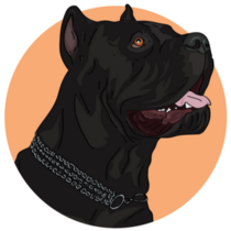 Orange Circle Cane Corso Sticker