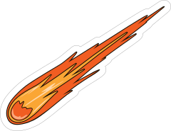 Orange Comet Mascot Sticker