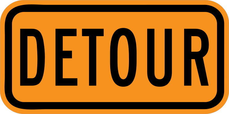Orange Detour Sticker