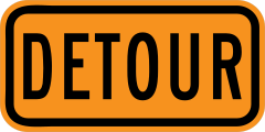 Orange Detour Sticker