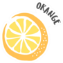 Orange Drawing Hand Painted Sticker