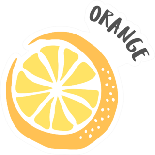 Orange Drawing Hand Painted Sticker