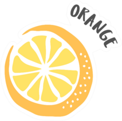 Orange Drawing Hand Painted Sticker