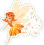 Orange Fairy with Pixie Dust Sticker