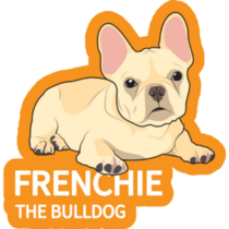 Orange French The Bulldog Sticker