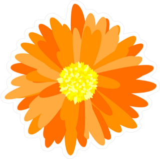 Orange Gerbera Daisy Sticker