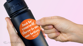 Orange Glitter Sticker on Water Bottle