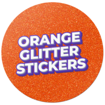 Orange Glitter Stickers Thumb