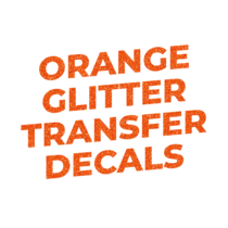 Orange Glitter Transfer Decals Thumb