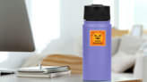 Orange Halloween Design Sticker on a Water Bottle (New) example