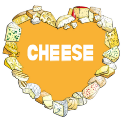 Orange Heart Made Of Cheeses Sticker