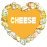 Orange Heart Made Of Cheeses Sticker