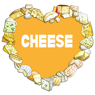 Orange Heart Made Of Cheeses Sticker