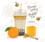 Orange Honey Bubble Tea Sticker