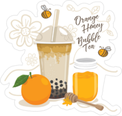 Orange Honey Bubble Tea Sticker