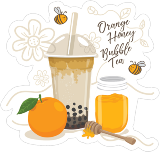 Orange Honey Bubble Tea Sticker